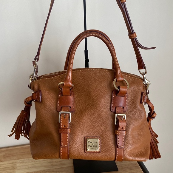 Dooney & Bourke Pebble Grain Tassel Leather Satchel - Picture 13 of 14